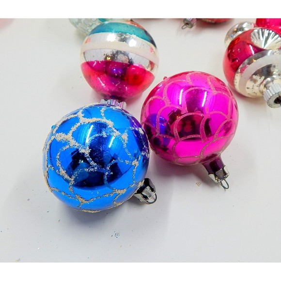 Vintage Glass Christmas Tree Ornament Lot Shiny Brite Czechoslovakia 10 Pieces - Picture 4 of 10